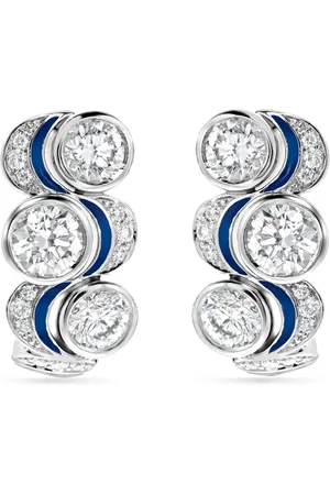 Boodles Platinum and Diamond Over the Moon Earrings