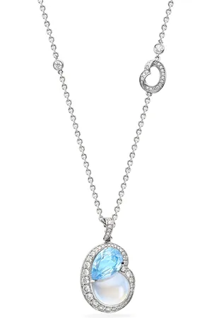 Boodles Platinum, Diamond, Aquamarine and Moonstone Motherhood Necklace