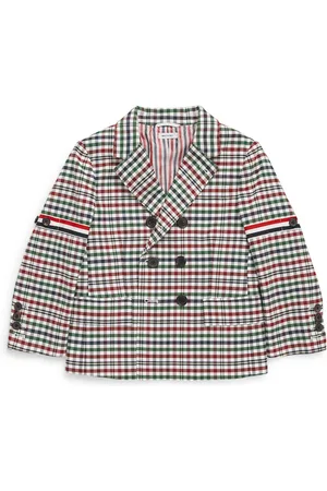 Thom Browne Cotton Twill Gingham-Tartan Blazer