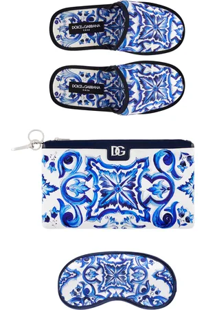 Dolce & Gabbana Majolica Slippers and Sleep Mask Travel Set