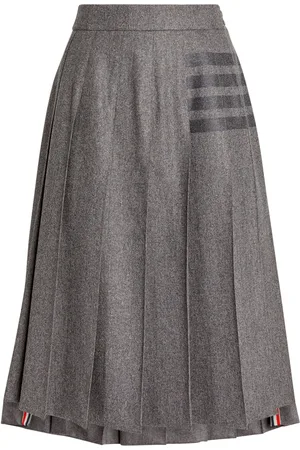 Thom Browne 4-Bar Pleated Midi Skirt