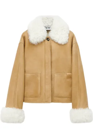 Loewe Shearling-Trim Leather Jacket