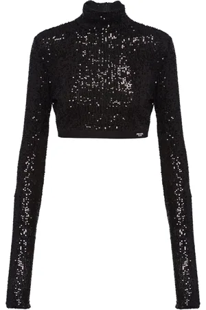 Prada Sequinned Cropped Top