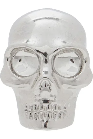 Alexander McQueen Palladium-Plated Skull Stud Single Earring