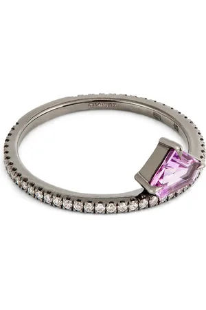 Eva Fehren Gold, Diamond and Sapphire Dusk Kent Offset Ring