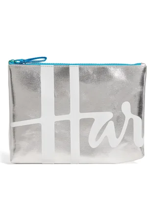 HARRODS Medium Metallic Logo Pouch