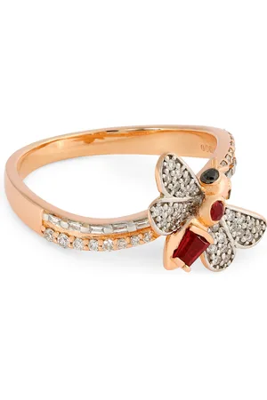 BEE GODDESS Ruby and Diamond Honey Bee Ring