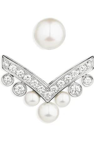 CHAUMET White Gold, Diamond and Pearl Joséphine Aigrette Single Earring