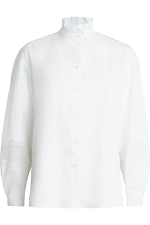 Claudie Pierlot Cotton Broderie Anglaise-Trim Shirt