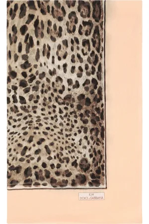 Dolce & Gabbana Kim Silk Leopard Print Scarf