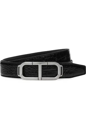 Tom Ford Croc-Embossed Leather T Buckle Belt