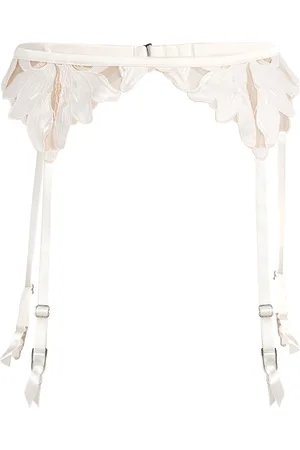 FLEUR DU MAL Lily Embroidery Garter Belt