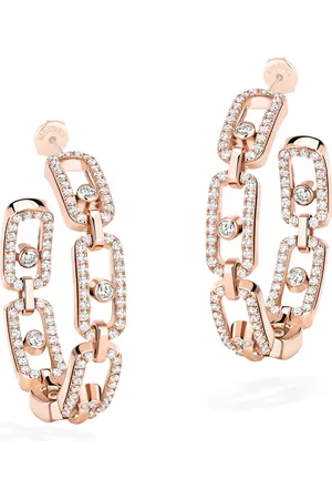 MESSIKA Small and Diamond Move Link Hoop Earrings