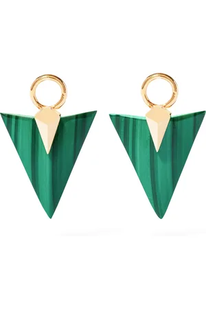 ANNOUSHKA Gold and Malachite Flight Arrow Earring Drops