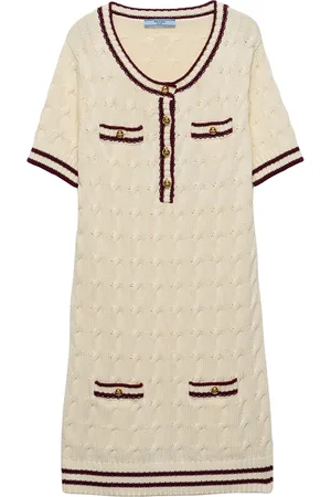 Prada Cotton Cable-Knit Dress