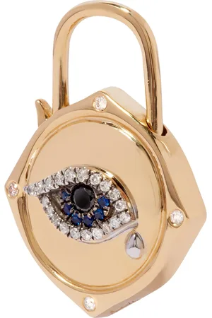 ANNOUSHKA Yellow , Diamond and Sapphire Lovelock Evil Eye Charm