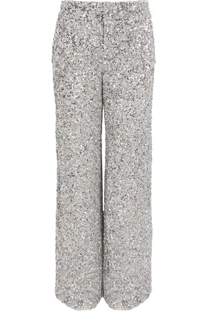 ALICE+OLIVIA Sequinned Mame Wide-Leg Trousers
