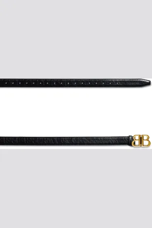Balenciaga Calfskin Logo Belt