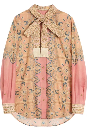 VALENTINO GARAVANI Cotton Patterned Pussybow Blouse