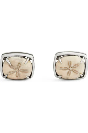 Tateossian Rhodium-Plated Sterling and Echinoid Cufflinks