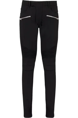 Balmain Wool Slim Biker Trousers
