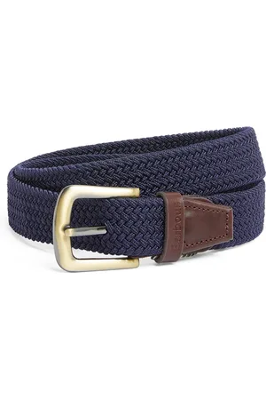 Barbour Leather-Trimmed Woven Belt