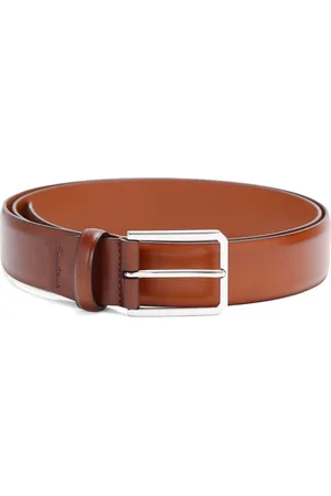 santoni Leather Square Belt