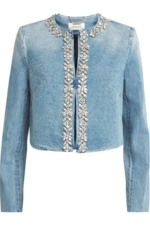 ZIMMERMANN Crystal-Embellished Denim Jacket