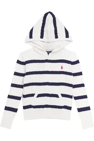 Ralph Lauren Striped Logo Zip-Up Hoodie