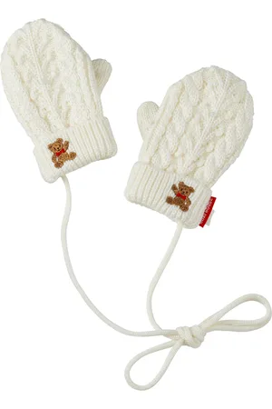 Miki House Embroidered Cable-Knit Mittens