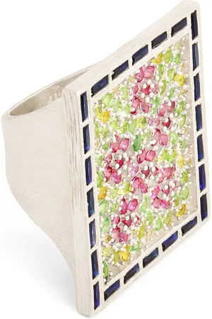Bleue Burnham Sterling and Sapphire Spring Blossom Ring