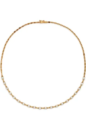 Azlee Yellow and Diamond Pirouette Tennis Necklace