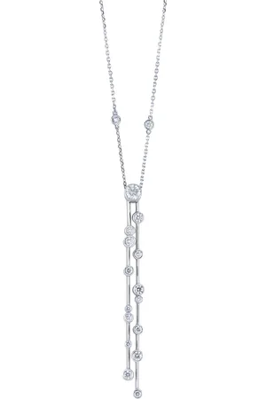 Boodles Platinum and Diamond Raindance Double Drop Pendant Necklace