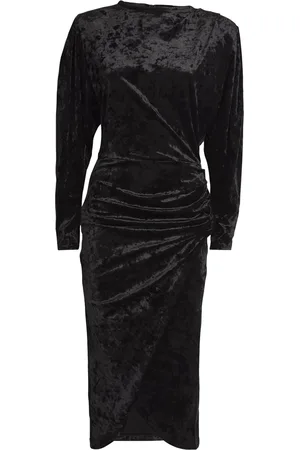 Marant Etoile Velvet Gathered Hadley Midi Dress