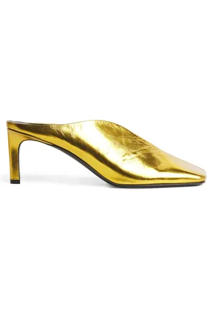 Jil Sander Leather Square-Toe Mules 40
