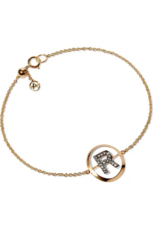 ANNOUSHKA Yellow and Diamond Initial R Bracelet