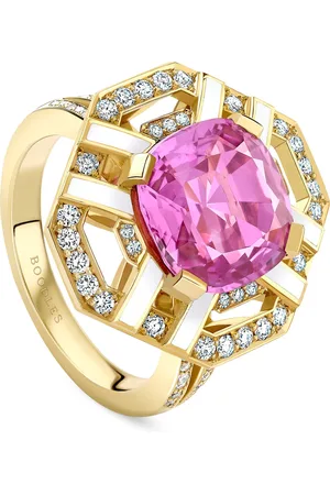 Boodles Yellow , Diamond and Pink Sapphire Fifth Avenue Ring