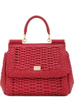 Dolce & Gabbana Woven Leather Sicily Top-Handle Bag