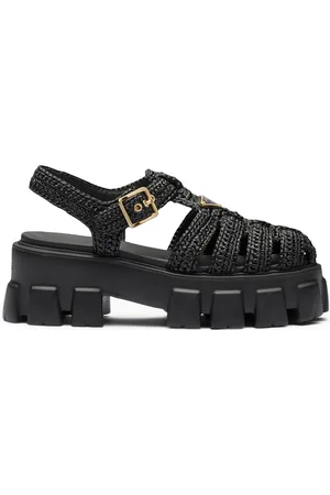 Prada Crochet Platform Sandals 55