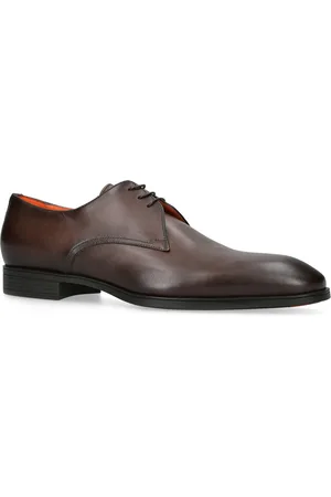 santoni Leather Simon Derby Shoes