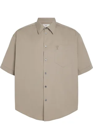 Ami Cotton Oversized Short-Sleeve Shirt