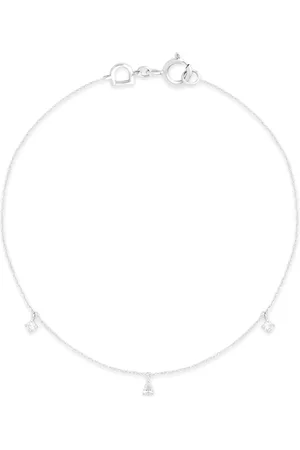 Astrid & Miyu White Gold and Diamond Pear Charm Bracelet