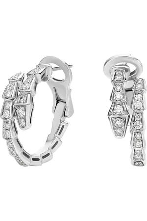 Bvlgari Gold and Diamond Serpenti Viper Hoop Earrings
