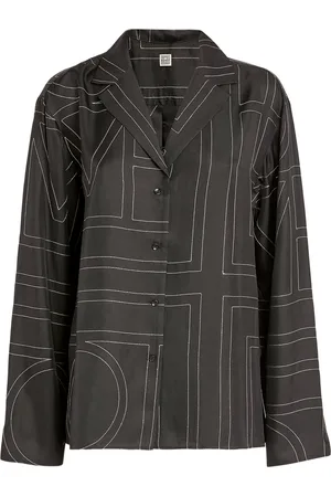 Totême Silk Embroidered-Monogram Shirt