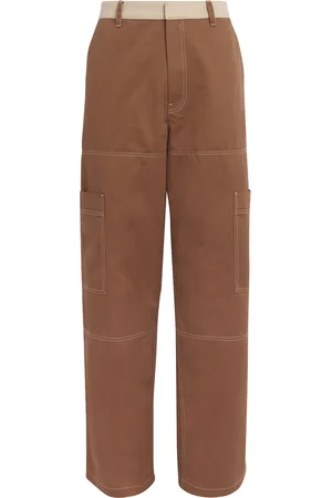 OFF-WHITE Cotton Contrast-Stich Cargo Trousers