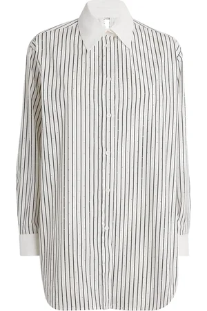 Maje Rhinestone Striped Longline Shirt