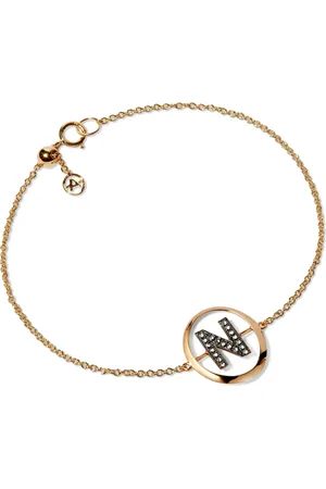 ANNOUSHKA Yellow and Diamond Initial N Bracelet