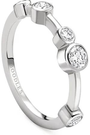 Boodles Platinum and Diamond Half-Hoop Ring
