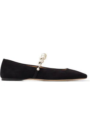 Jimmy Choo Ade Embellished Suede Ballerina Flats