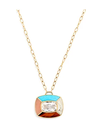 Emily P. Wheeler Yellow , Topaz and Mixed Stone Patchwork Necklace